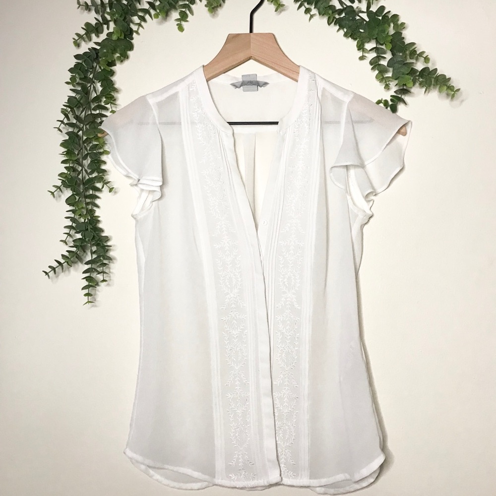 H&M White Button Up Blouse